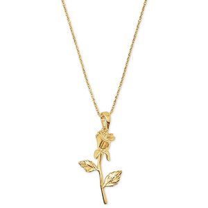 24K Gold Rose Pendant Necklace